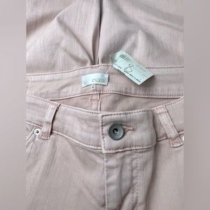 Ecru pink denim ankle pants